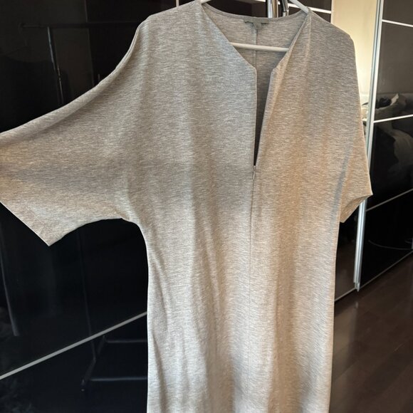 COS Light Grey Zip Front Marle Jersey Dress - Picture 4 of 9